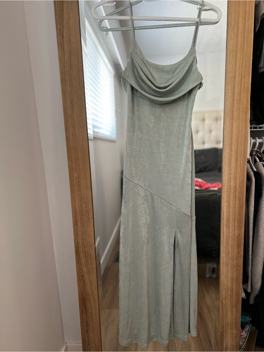 Hello Molly Sage Green Cowl Neck Maxi Dress